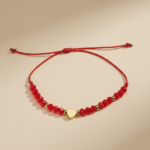 Pulsera hilo rojo corazón