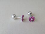 Arete flor fucsia - Imagen 4