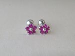 Arete flor fucsia